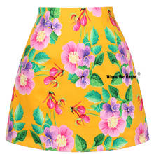 Falda corta de algodón para mujer, minifalda elegante y Sexy con estampado de flores y flores, color naranja, Y2K, SS0008, novedad de verano 2021 2024 - compra barato