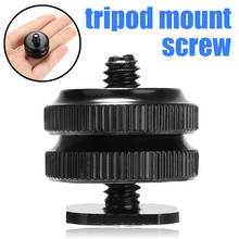 1pc Professional Hot Shoe Adapter Black 1/4 Inch Dual Nuts Tripod Mount Screw To Flash For Camera Camcorder Telescope 2024 - buy cheap