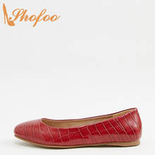 Red Plaid Embossed Woman Ballet Flats Round Toe Summer Office Formal Fashion Mature Ladies Shoes Slip On Large Size 42 43 Shofoo 2024 - buy cheap