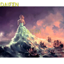 5 DIY Diamond painting Full Square Diamond mosaic sea empress wave lighthous sailboat Full Round Diamond embroidery Cross stitch 2024 - buy cheap