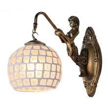 Luminária de parede estilo mediterrâneo vintage, lâmpada de parede e27 para decoração, mosaico turco e bar 2024 - compre barato