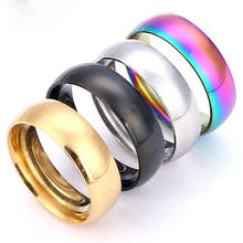Кольца из нержавеющей стали, Винтажное кольцо золотого цвета из титана для женщин и мужчин, простые парные кольца, модные ювелирные изделия, аксессуары 2024 - купить недорого