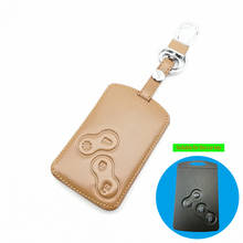 Car Leather Key Cover Protector Holder for Renault Clio Megane Logan 2 3 Scenic Koleos Card 4 Buttons Keychain Case 2024 - buy cheap