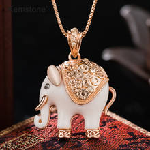 Kemstone-collar y colgantes de elefante Sexy para mujer, joyería de cristal con diamantes de imitación, collares, 15" 2024 - compra barato