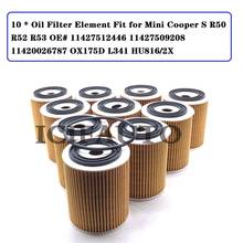 10 * hu816/2x elemento de filtro de óleo para mini cooper s r50 r52 r53 oe #11427512446/11427509208/11420026787/ox175d/l341 2024 - compre barato