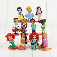 Figuras de princesa Blancanieves, Cenicienta, Jasmine, Moana, Ariel, sirena enredada, juguetes de modelo de Bella Durmiente, 8cm, 11 Uds. 2024 - compra barato