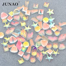 JUNAO Transparent AB Mix Shape Star Resin Rhinestone Flat Back Crystal Stones Sticker Nail Art Decoration Scrapbook Strass 2024 - buy cheap