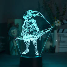 Luz Nocturna 3D con Sensor, Lámpara decorativa con Control por aplicación, para dormitorio de niños, sala de juegos, decoración para Club, regalo para fanáticos del Anime 2024 - compra barato