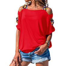 Summer Long Tops Slim Shirt Tshirt Women Autumn Women T-shirt Patchwork T-shirts Female Shoulder Off T Sleeve 2024 - buy cheap