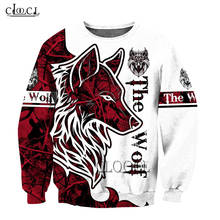 HX Animal Wolf Tattoo red 3D Printed Hoodies Harajuku Fashion Hooded Sweatshirt Unisex Casual Pullover Tracksuits Drop Shipping 2024 - buy cheap