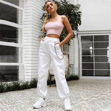 Women High Waist Pants Hip-Hop Combat Cargo Pants Fashion Casual Zipper Loose Without Chain Trouser Plus Size S-2XL 5Colors 2024 - buy cheap