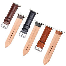 Venda quente cinta para apple pulseira de relógio couro loop 42mm 38mm pulseira para iwatch 44mm 40mm série 5 4 3 2 1 pulseira 2024 - compre barato