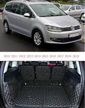 fiber leather car trunk mat for volkswagen sharan 2010-2012 2013 2014 2015 2016 2017 2018 2019 SEAT Alhambrar car accessories 2024 - buy cheap