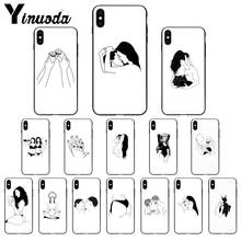 Yinuoda минималистичный стиль серии линий искусство ТПУ мягкий чехол для телефона iPhone 8 7 6 6S Plus X XS MAX 5 5S SE XR 11 11pro максимальный чехол 2024 - купить недорого