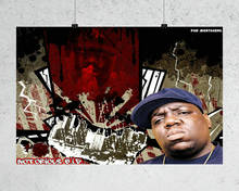 H535 poster de seda decoração para casa notório b i g biggie smalls americano rapper música arte da parede presente natal 2024 - compre barato