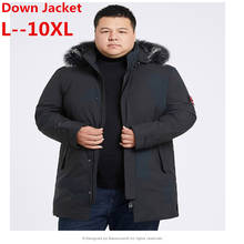 Jaqueta masculina plus 10xl, 9xl, 8xl, 6xl, inverno 90%, penas de ganso, parka, casaco grosso, gola de pele grande, à prova d'água, resistente ao vento, inverno 2024 - compre barato