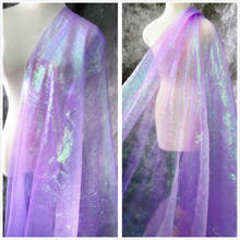 Tela de tul púrpura para vestido de noche, tela de encaje de malla fluida con láser elástico, 2 formas, 1 yarda 2024 - compra barato