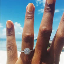 Moda zircão anéis para a mulher coração geométrico brilhante zircão anéis anel de luxo feminino romântico casamento jóias 2024 - compre barato