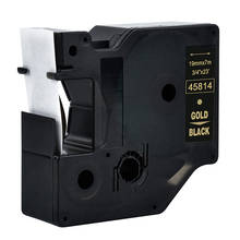 Labelzone-impresora de etiquetas 45814 Dymo, compatible con D1, 19mm, dorada sobre negra, ''3/4, W x 23 'L (19mm * 7m) D1 45814 para fabricantes de etiquetas dymo 2024 - compra barato