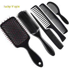 Juego de cepillos para el pelo para hombres y mujeres, conjunto de Peine de paleta, cepillo para desenredar el pelo, peines negros para cabello húmedo, seco, rizado y liso, 6 uds. 2024 - compra barato