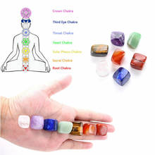 Sete chakras, pedra de chakra irregular, 7 cores, conjunto de chakra de ioga, cristais de cura reiki, pedra polida, individual, confortável 2024 - compre barato