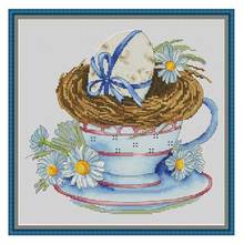 TOP Coffee and Easter Egg Patterns Counted Cross Stitch 11CT 14CT 18CT DIY Chinese Cross Stitch Kits Embroidery Needlework Sets 2024 - buy cheap