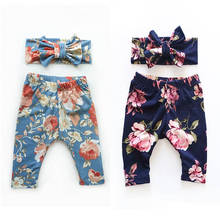 Pudcoco Newborn Infant Toddler Baby Girls Autumn Long Floral Clothes Bottoms Pants Toddler Trousers+Headband 2PCS Age 0-24M 2024 - buy cheap