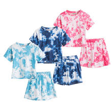 Tie dye-camiseta e calças de verão, meninos e meninas, conjunto de roupas de manga curta, roupas para crianças de 1-5 anos, roupas de meninos 2024 - compre barato