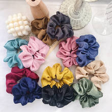 Free shipping fashion solid satin women scrunchies sweet girl's hair bands Ponytail Holder Hair accessories 2024 - buy cheap