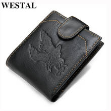 WESTAL men's purse genuine leather men's wallet vintage purse for men credit card holder male wallet slim money bag for men 7040 2024 - buy cheap