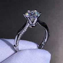 Anillo de moissanita DE PLATA 925, diseño especial, anillo de aniversario de moissanita de corte brillante redondo, anillo de joyería de 6 garras 2024 - compra barato