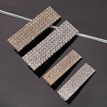 luxury gold Silver color square full crystal hair clip rhinestone barrette for fashion women hair jewelry 2024 - buy cheap