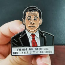 I'm Not Superstitious But I Am A Little Stitious Enamel Pin The Office Meme Brooch Badge Jewelry 2024 - buy cheap