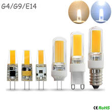 Lâmpada led cob g4 g9 e14, 5 peças, 6w 9w 12v ac/dc 220v, substituição, lâmpada de halogênio estampado 2024 - compre barato
