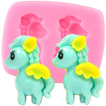 3D Cute Horse Silicone Mold DIY Baby Birthday Cupcake Topper Fondant Cake Decorating Tools Candy Clay Chocolate Gumpaste Moulds 2024 - buy cheap