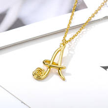 Ожерелье-чокер женское из нержавеющей стали, с буквами розы A-Z, кулон "инициалы" 2024 - купить недорого