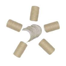 Thread needle kit 25 pcs C curved needle with 5 small rolls blonde color hair weaving cotton thread 2024 - buy cheap