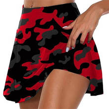 Falda corta con estampado de camuflaje para mujer, Pantalones Cortos de cintura alta para correr, Fitness, ciclismo, Verano 2024 - compra barato