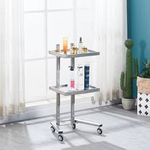 New Hairdressing Stainless Steel Cart Beauty Salon Stroller Japan Hair Salon Tool Cart Folding Two Table Trolley 2024 - buy cheap