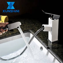 XUNSHINI Pull Out Bathroom Basin Sink Faucet Hot Cold Water Mixer Tap Single Handle Spray Sink Tap Kitchen Crane Deck Mount 2024 - buy cheap
