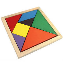 7Piece Wooden Tangram Puzzle Colorful Square IQ Game Brain Teaser Toy Kids Intelligent Educational Toys 2024 - buy cheap