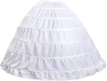 6-обручи обруч юбка-кринолин Для Свадебное платье, кринолиновый подъюбник для женщин бальное платье юбка-американка для Для женщин Hoopless 2024 - купить недорого