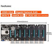 Новый BTC-S37 врубовая машина материнская плата 8 PCIE 16X графика карта SODIMM DDR3 SATA3.0 Поддержка VGA + HDMI-Совместимость 2024 - купить недорого