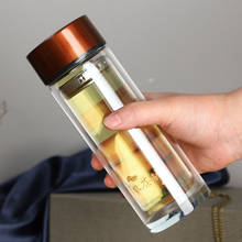 Filtro copo de água para presente de alta qualidade resistente a altas temperaturas camada dupla transparente copo de vidro garrafas de atacado 2024 - compre barato