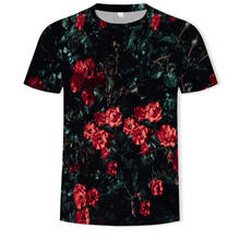 Футболка мужская с принтом тюльпана, розы, цветка, уличная одежда, новая летняя модная футболка с 3D принтом в стиле Харадзюку, смешные повседневные топы в стиле хип-хоп 2024 - купить недорого