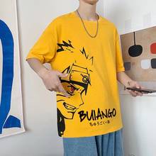 Camiseta de algodón de animación para hombre, ropa de manga corta japonesa con cuello redondo informal de tendencia, novedad de 2020 2024 - compra barato