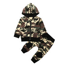 2Pcs Newborn Baby Boy Clothes Camo Boys Hooded Long Sleeve Tops Pants Kids Outfit Set Casual Tracksuit Set Kids Boys Clothing 2024 - buy cheap