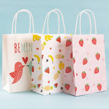 AVEBIEN Creative Fruit Cartoon Kraft Paper Clothing Candy Gift Packaging Bag Birthday Party Event Baby Shower Portable Paper Bag 2024 - buy cheap