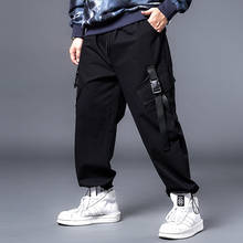 Plus 7XL 6XL 5XL New Hip Hop Streetwear Beam Foot Cargo Pants Jogger Leisure Sports Trousers Men Fashion Reflective Men Pants 2024 - buy cheap