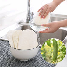 Juego de esponjas para fregar platos de Loofah Natural, almohadilla para fregar platos, cuencos, ollas, esponja de fregado fácil de limpiar, cepillos de limpieza de cocina, 3 unids/set 2024 - compra barato